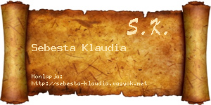 Sebesta Klaudia névjegykártya
