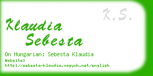 klaudia sebesta business card